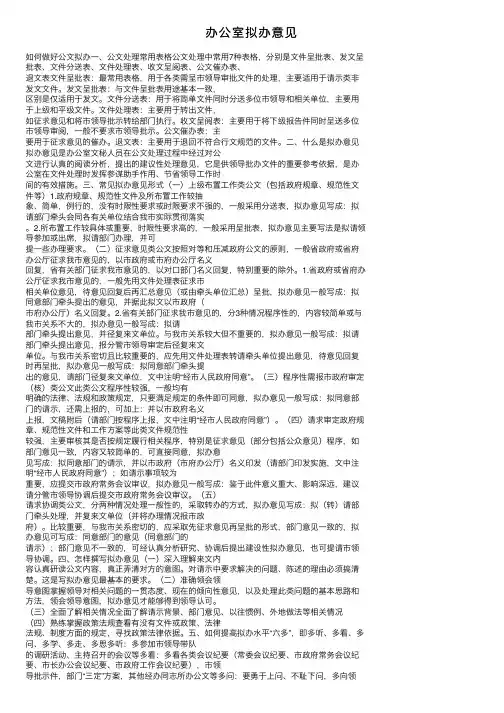 办公室拟办意见