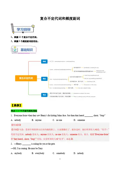 人教版英语八年级_复合不定代词和频度副词专练(原卷版)