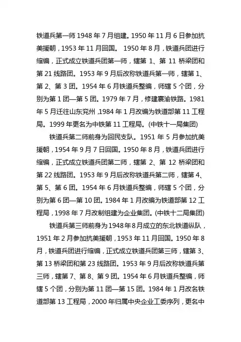 铁道兵现况
