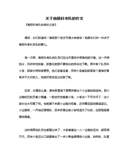 关于南极科考队的作文