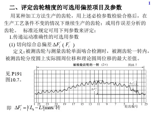 二、评定齿轮精度的可选用偏差项目及参数(精)