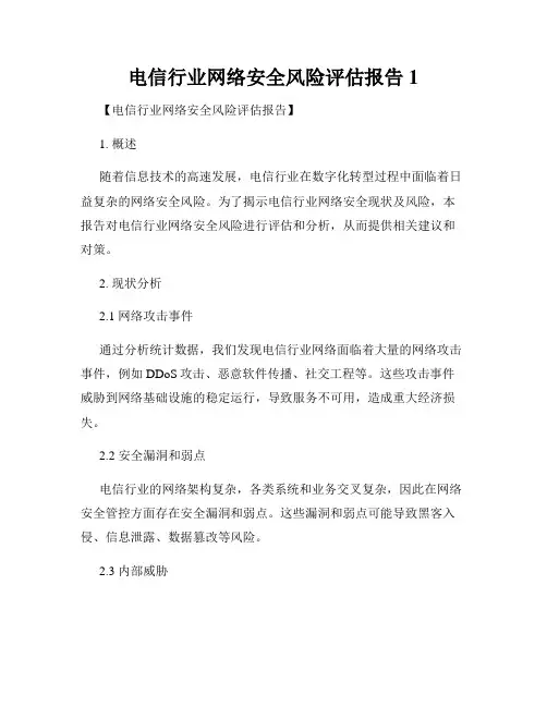 电信行业网络安全风险评估报告1