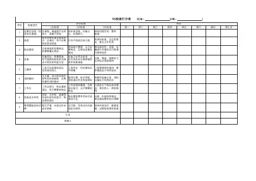5S检查打分表