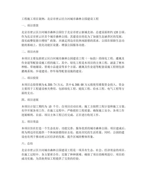 工程施工项目案例
