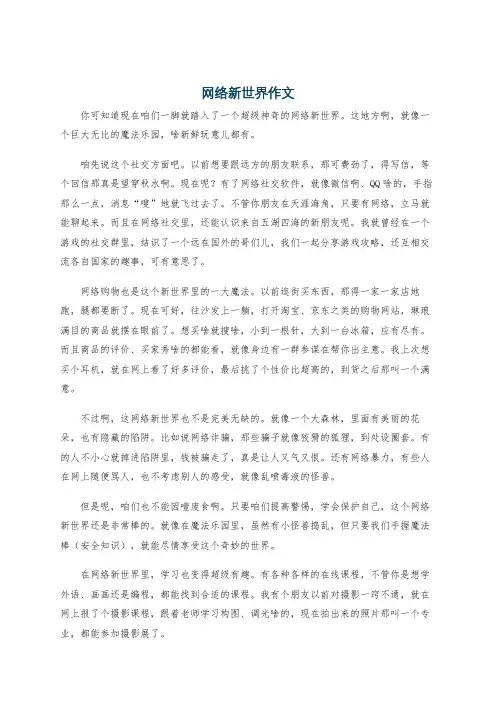 网络新世界作文