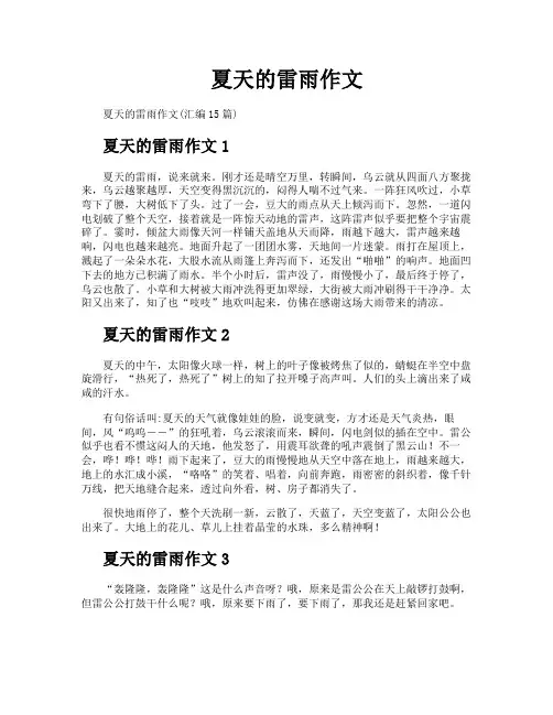 夏天的雷雨作文