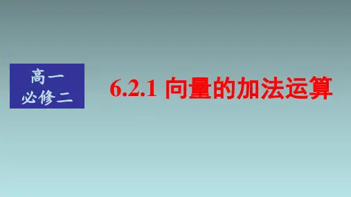 【课件】向量的加法运算课件高一下学期数学人教A版(2019)必修第二册