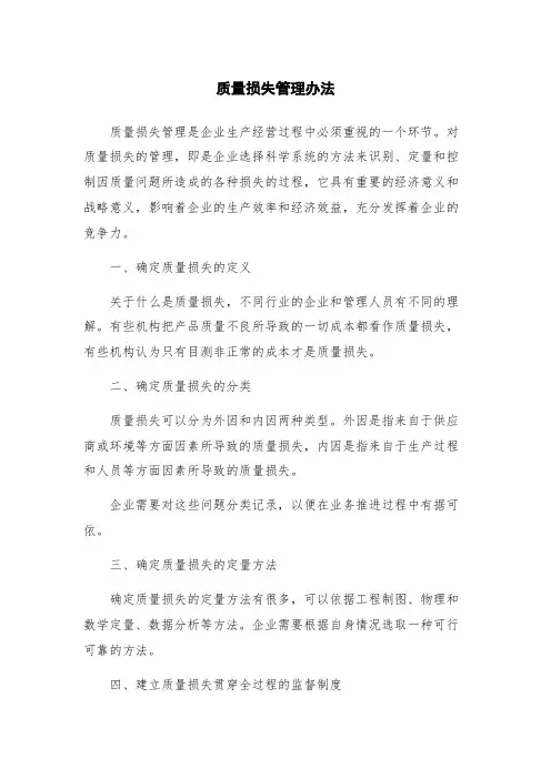 质量损失管理办法