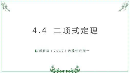 二项式定理+课件-2024-2025学年高二上学期数学湘教版(2019)选择性必修第一册