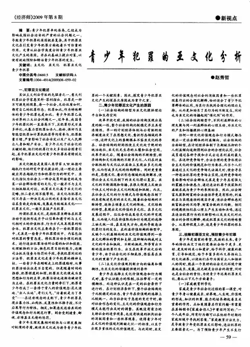 青少年犯罪的亚文化分析