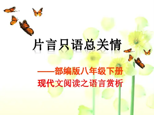 现代文阅读之语言赏析(部编版语文八下)