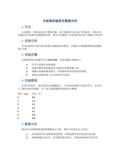 示波器实验报告数据分析