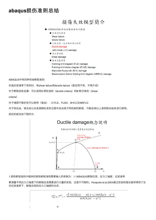 abaqus损伤准则总结