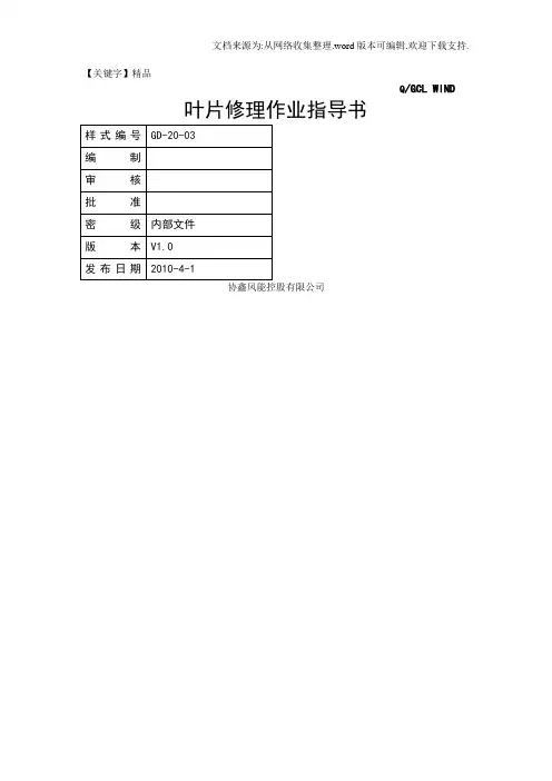 【精品】叶片修理作业