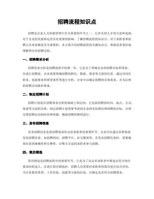 招聘流程知识点