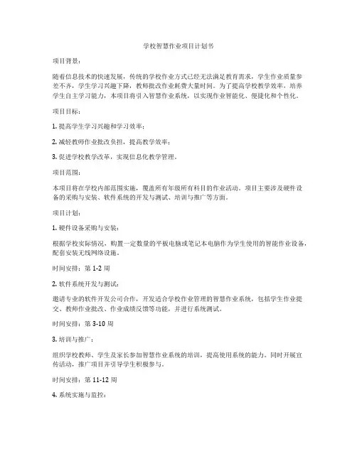 学校智慧作业项目计划书