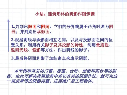 第五节 建筑形体的阴影 建筑阴影与透视