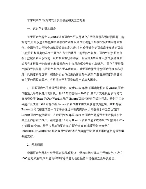 非常规油气田(页岩气)的酸化压裂及采工艺.
