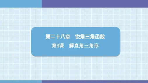 第28章 第4课 解直角三角形.课件人教版数学九年级下册