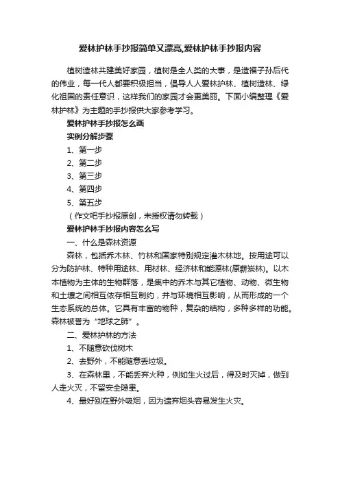 爱林护林手抄报简单又漂亮,爱林护林手抄报内容