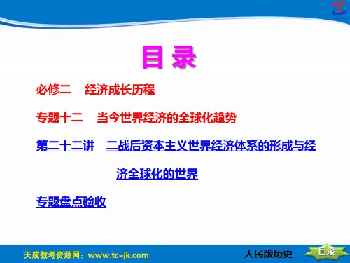 2014年创新方案高考复习资料历史人民版配套课件 专题十二   当今世界经济的全球化趋势