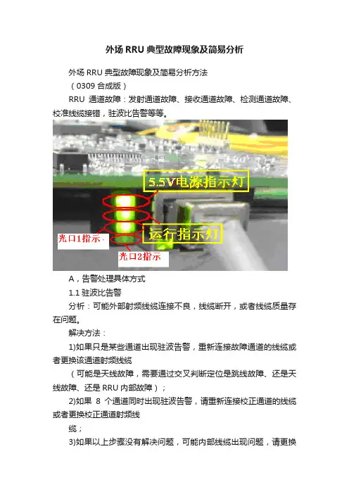 外场RRU典型故障现象及简易分析