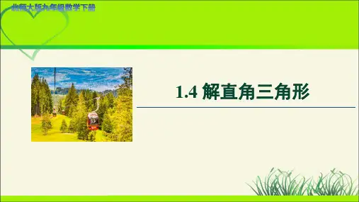 《解直角三角形》示范公开课PPT教学课件【九年级数学下册北师大版】