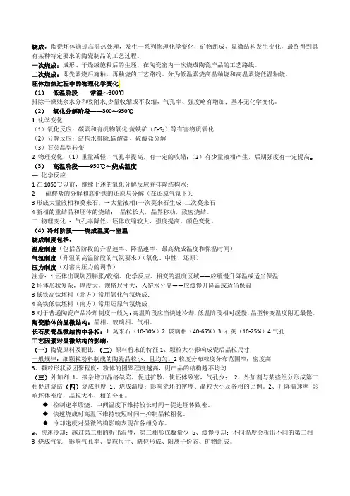 陶瓷烧成
