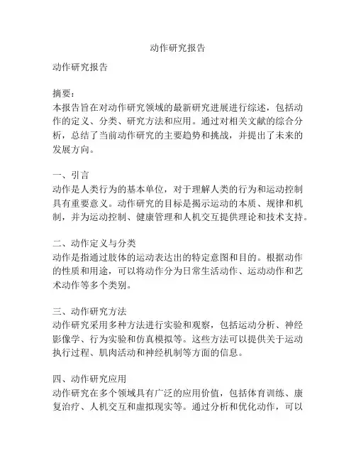 动作研究报告