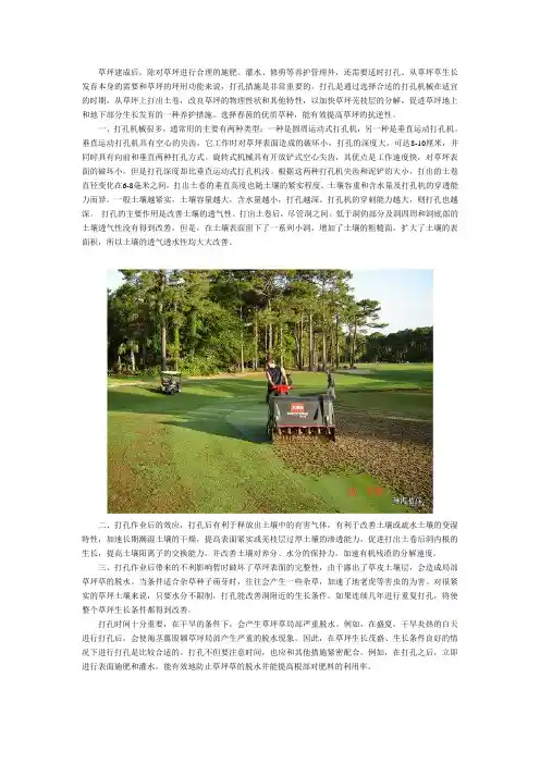 草坪打孔机械的选择和打孔的作用