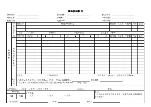来料检验报告