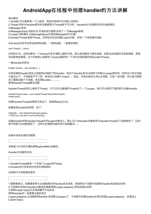 AndroidApp在线程中创建handler的方法讲解
