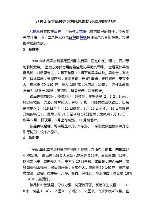 八种无花果品种详细对比总能找到你想要的品种