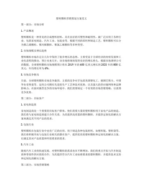 塑料颗粒营销策划方案范文