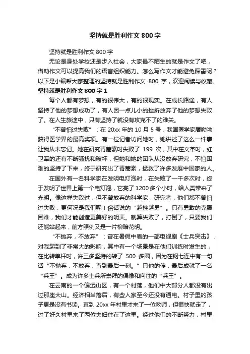 坚持就是胜利作文800字