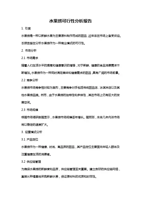 水果捞可行性分析报告