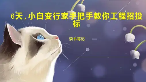 6天,小白变行家手把手教你工程招投标
