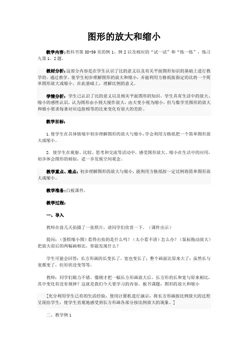 图形的放大和缩小教案