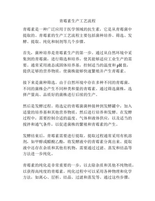 青霉素生产工艺流程