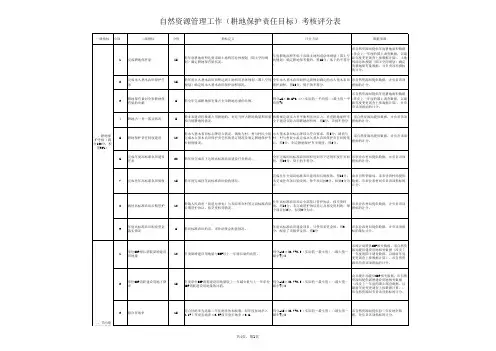 耕地保护责任目标考核评分表