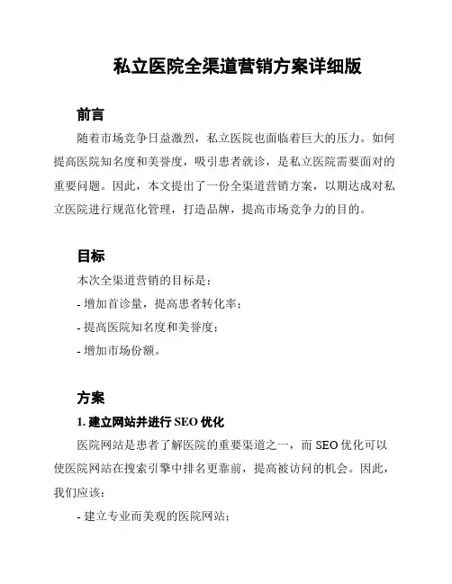 私立医院全渠道营销方案详细版