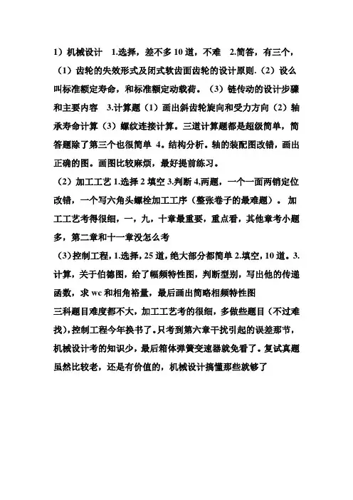 合肥工业大学13机械复试
