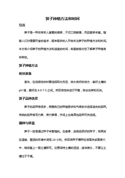 笋子种植方法和时间