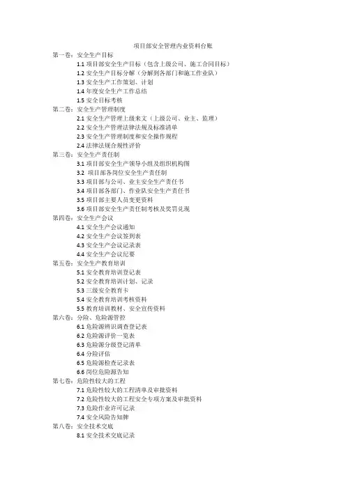 安全管理内业资料台账