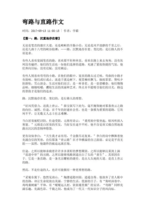 弯路与直路作文