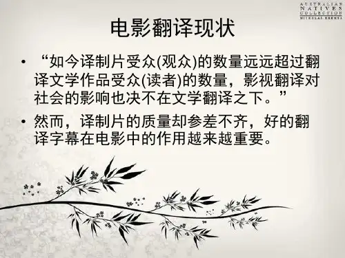 电影字幕翻译 完整版