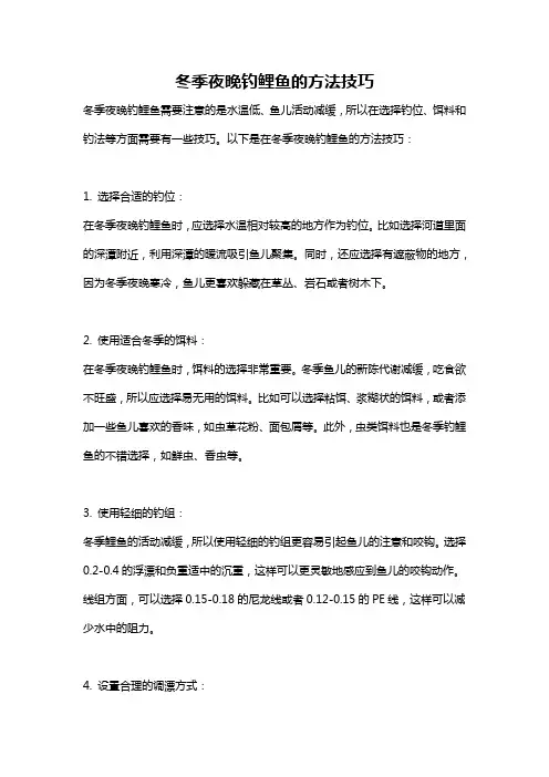 冬季夜晚钓鲤鱼的方法技巧