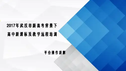 武汉新高考平台操作讲解PPT