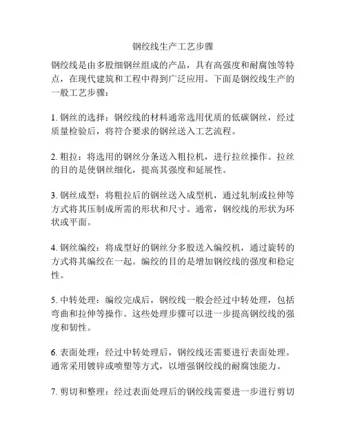 钢绞线生产工艺步骤
