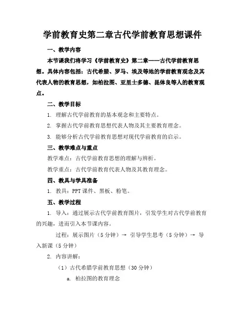 学前教育史第二章古代学前教育思想课件